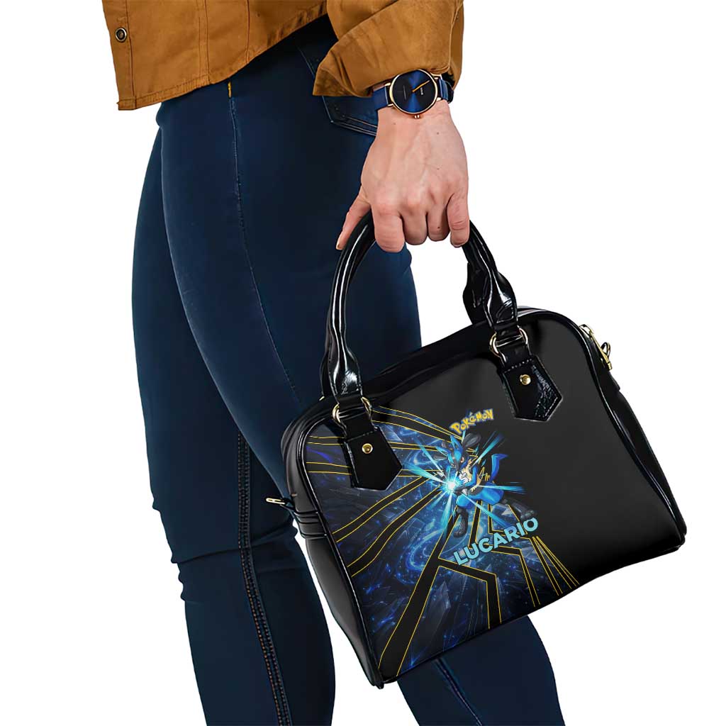 Lucario Poké Shoulder Handbag Aura Blast Comic Style