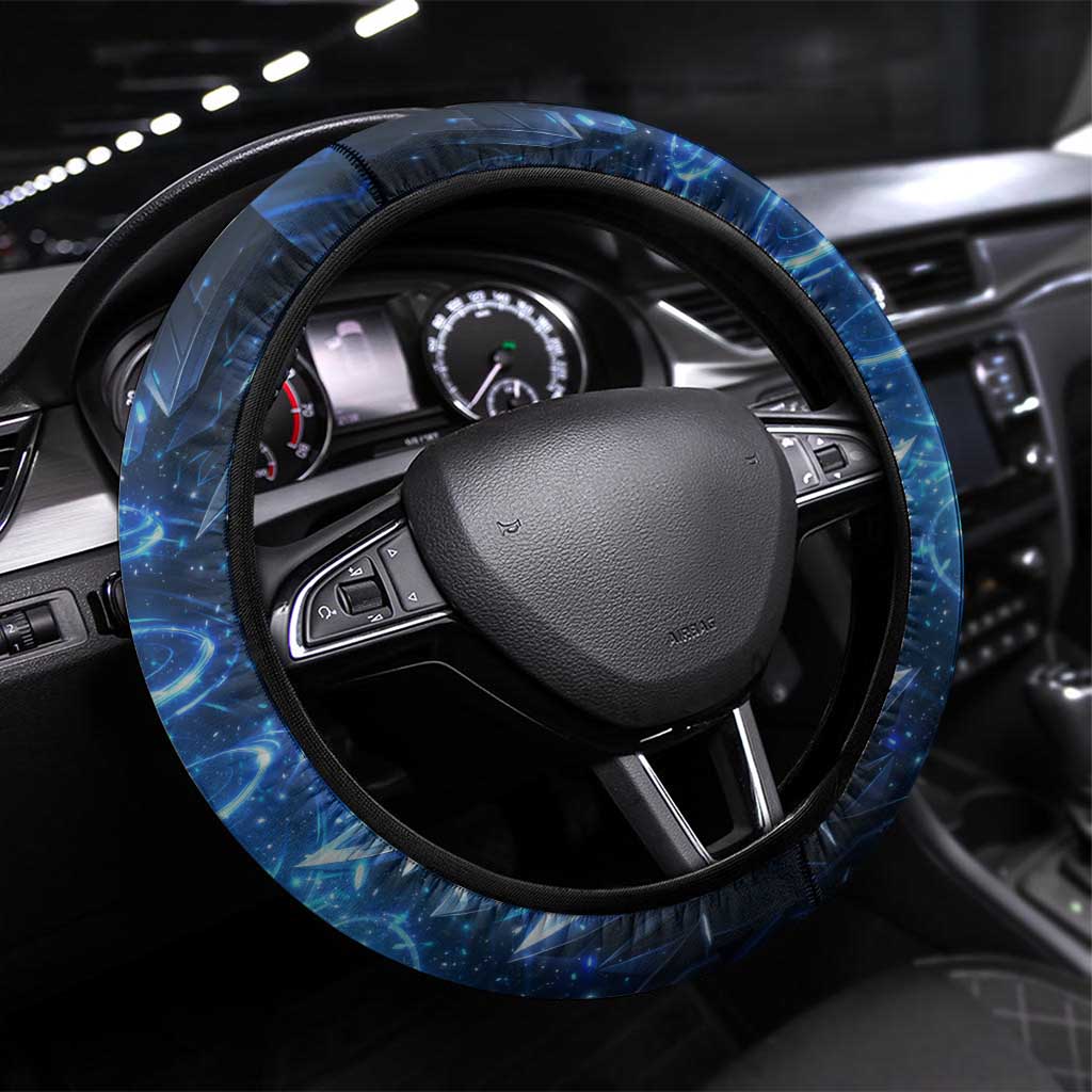 Lucario Poké Steering Wheel Cover Aura Blast Comic Style