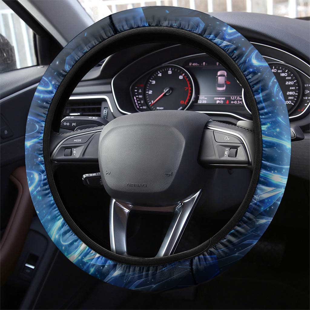 Lucario Poké Steering Wheel Cover Aura Blast Comic Style