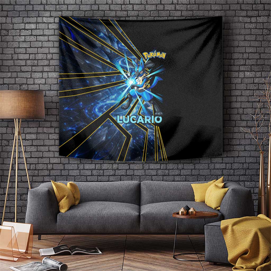 Lucario Poké Tapestry Aura Blast Comic Style