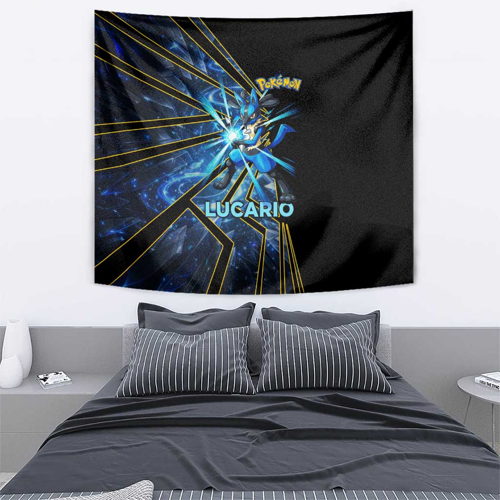 Lucario Poké Tapestry Aura Blast Comic Style