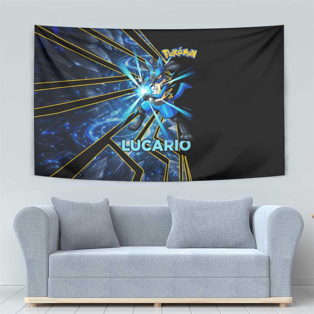 Lucario Poké Tapestry Aura Blast Comic Style