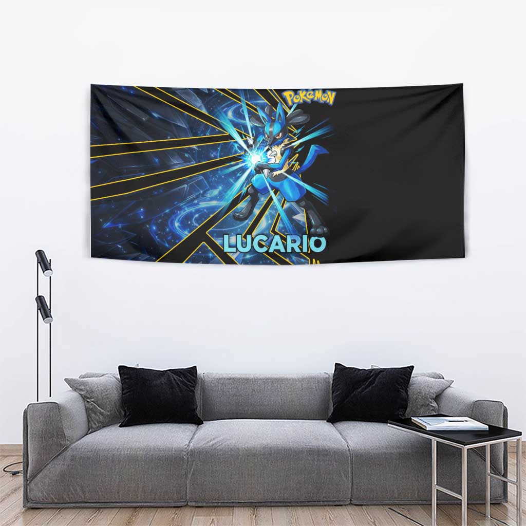 Lucario Poké Tapestry Aura Blast Comic Style