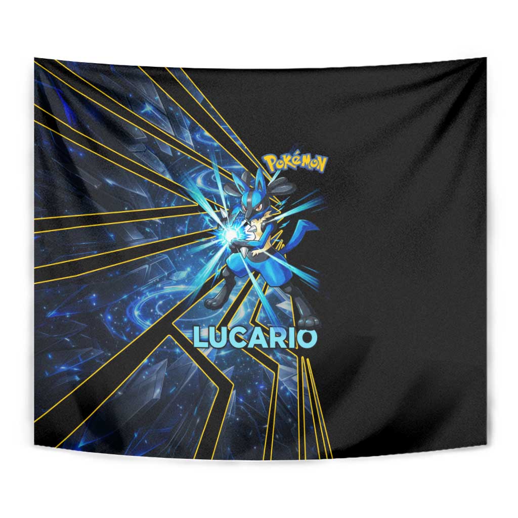 Lucario Poké Tapestry Aura Blast Comic Style