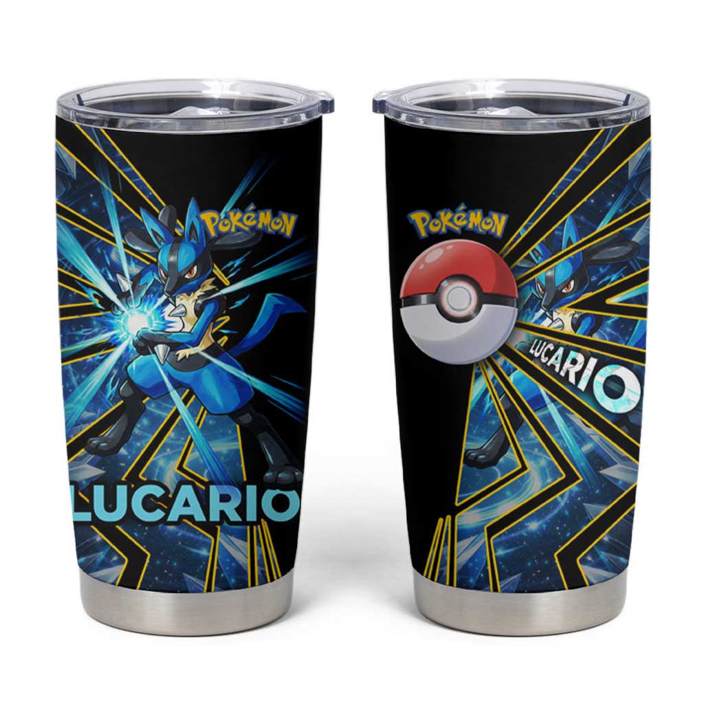 Lucario Poké Tumbler Cup Aura Blast Comic Style