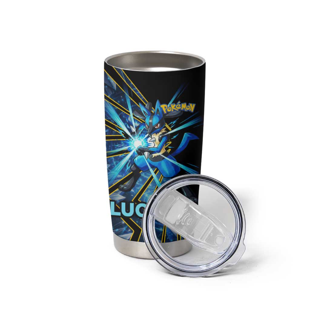 Lucario Poké Tumbler Cup Aura Blast Comic Style