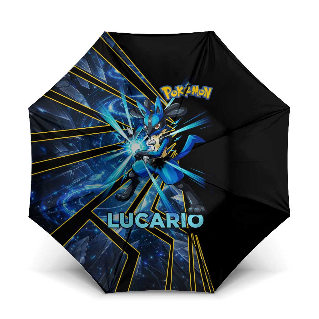 Lucario Poké Umbrella Aura Blast Comic Style