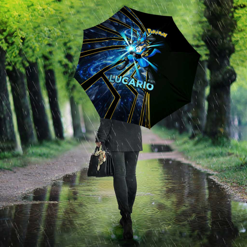 Lucario Poké Umbrella Aura Blast Comic Style