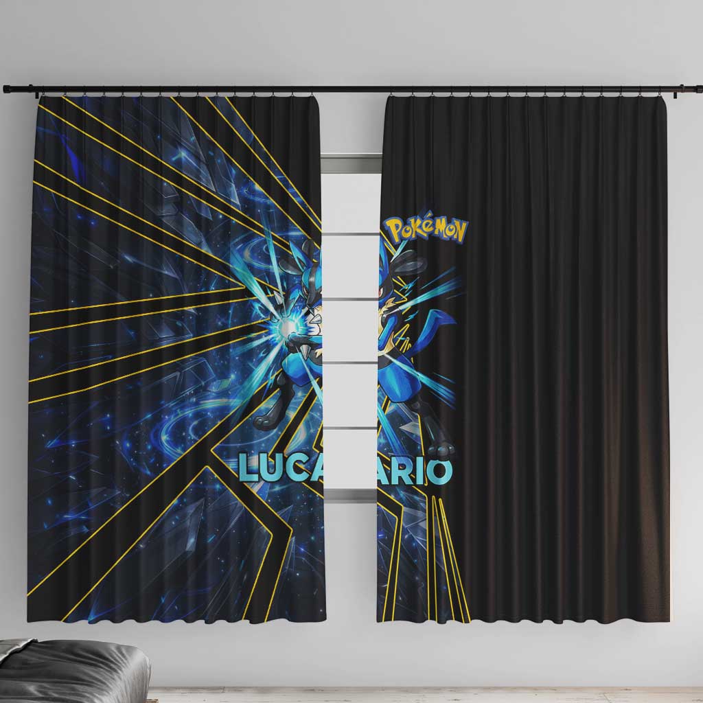 Lucario Poké Window Curtain Aura Blast Comic Style
