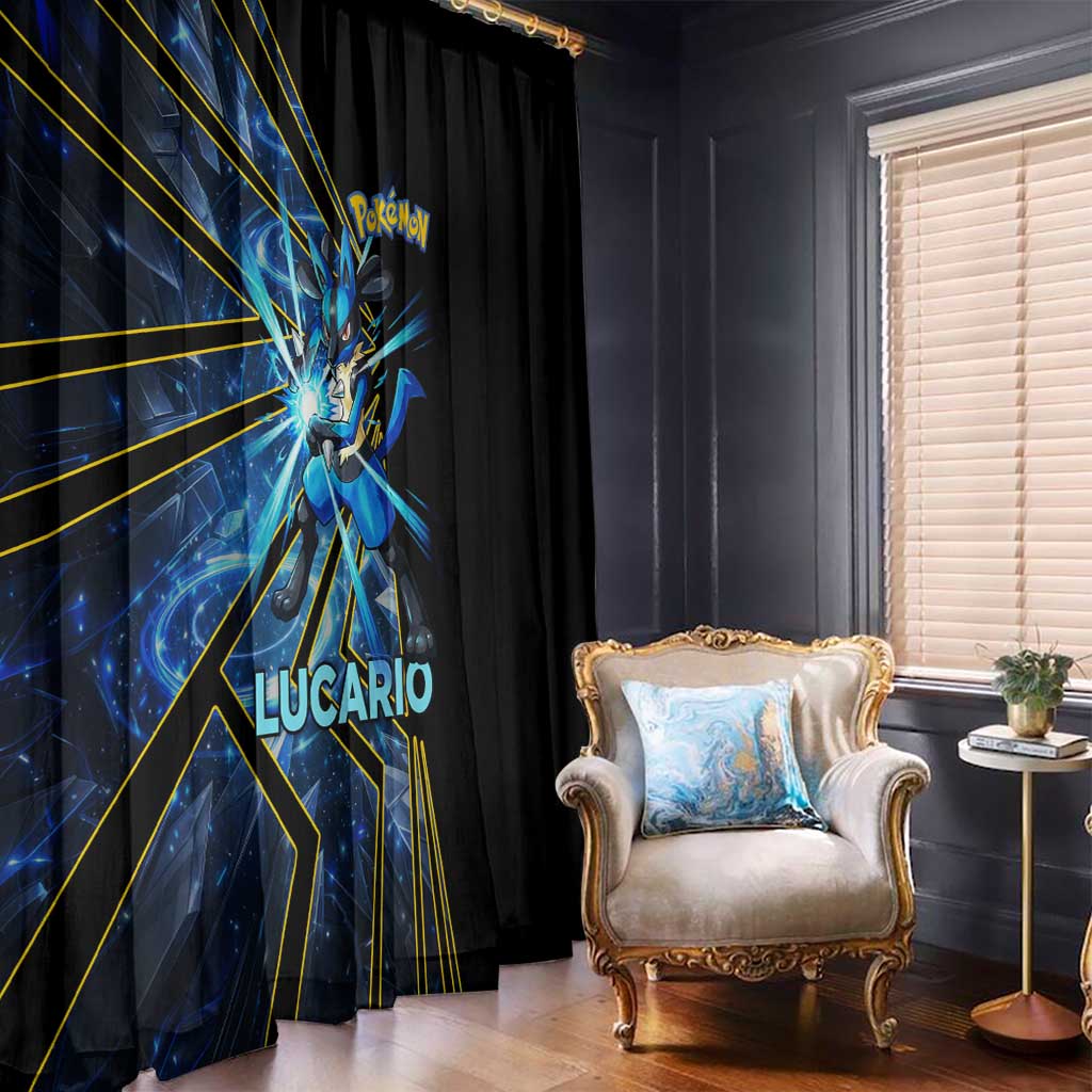 Lucario Poké Window Curtain Aura Blast Comic Style