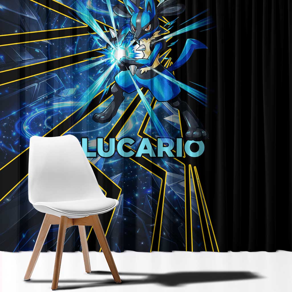 Lucario Poké Window Curtain Aura Blast Comic Style