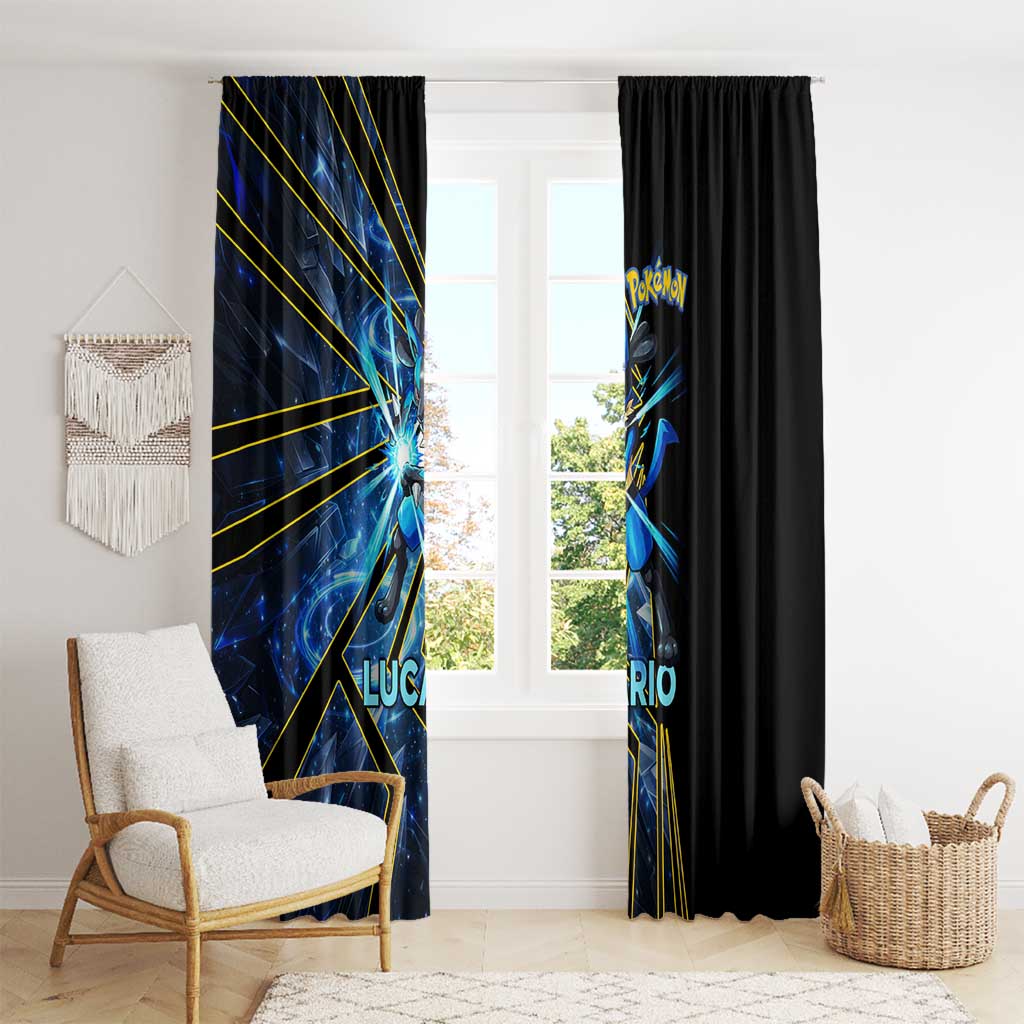 Lucario Poké Window Curtain Aura Blast Comic Style