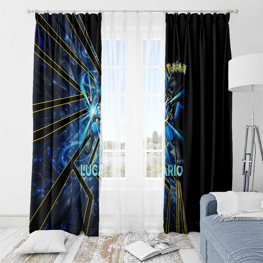 Lucario Poké Window Curtain Aura Blast Comic Style