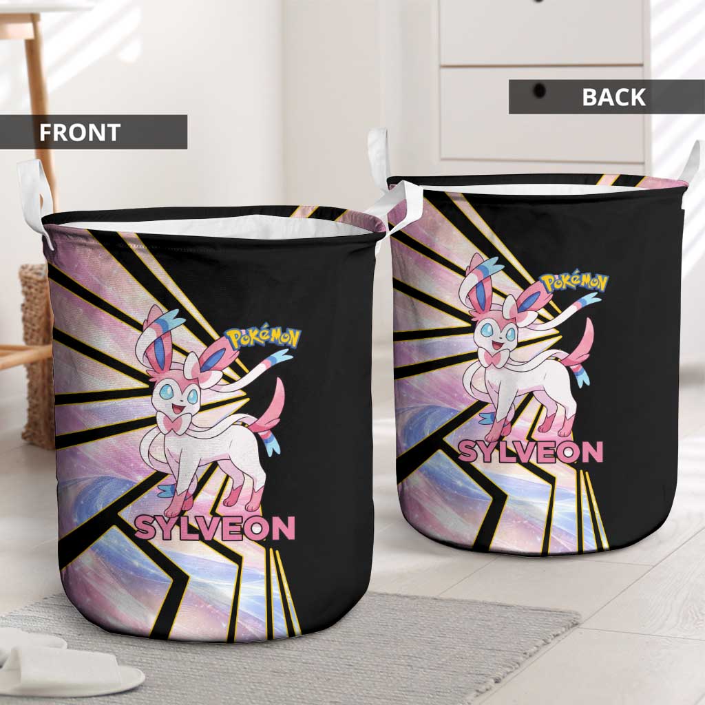 Sylveon Poké Laundry Basket Pastel Ribbon Comic Style