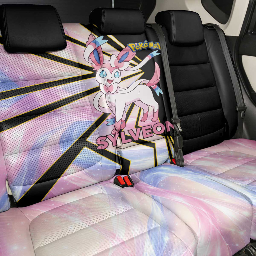Sylveon Poké Back Car Seat Cover Pastel Ribbon Comic Style