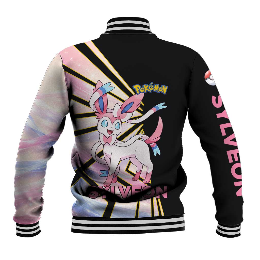 Sylveon Poké Baseball Jacket Pastel Ribbon Comic Style