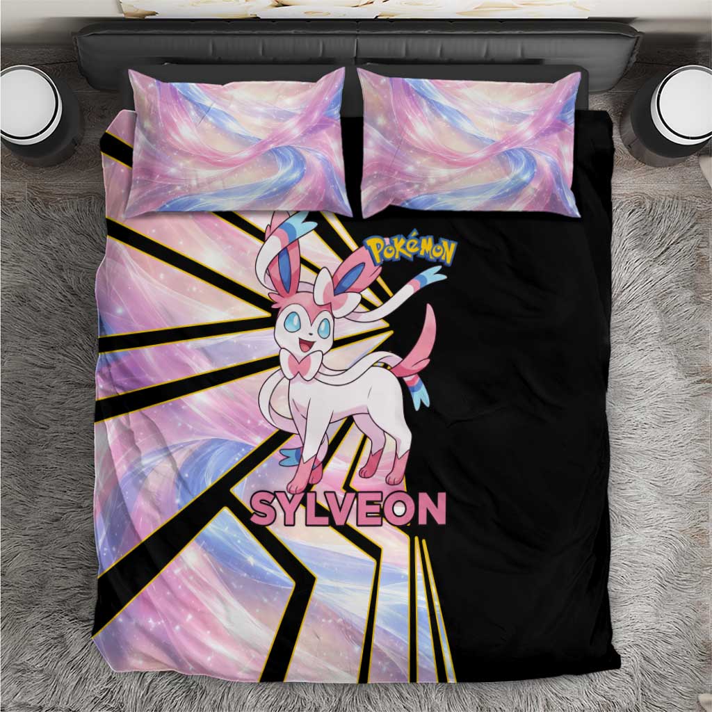 Sylveon Poké Bedding Set Pastel Ribbon Comic Style