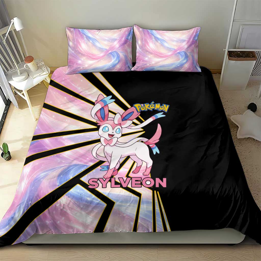 Sylveon Poké Bedding Set Pastel Ribbon Comic Style