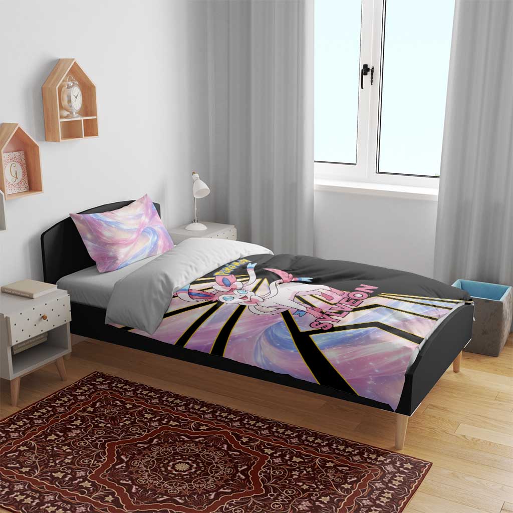 Sylveon Poké Bedding Set Pastel Ribbon Comic Style