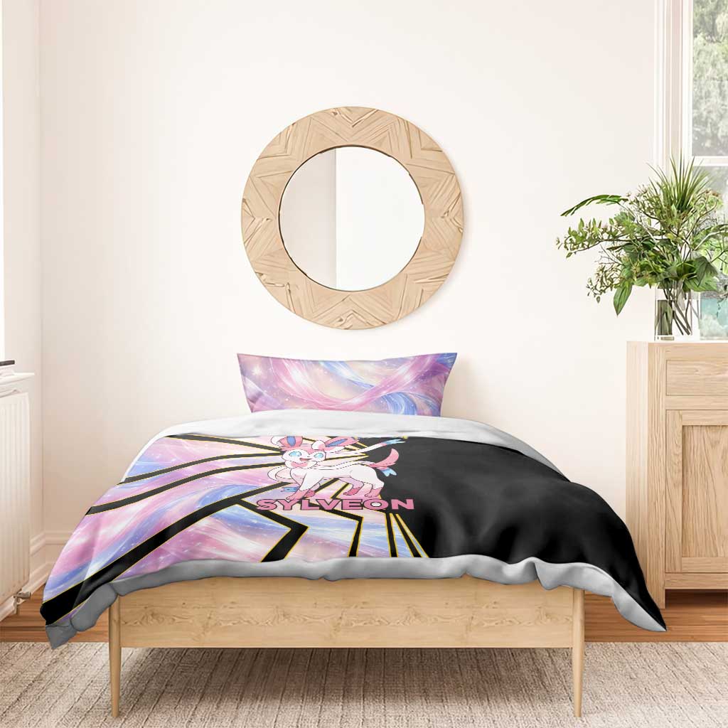 Sylveon Poké Bedding Set Pastel Ribbon Comic Style