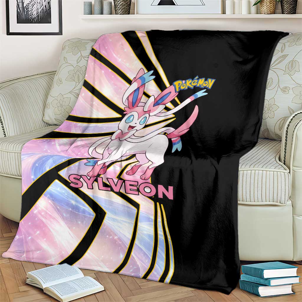Sylveon Poké Blanket Pastel Ribbon Comic Style