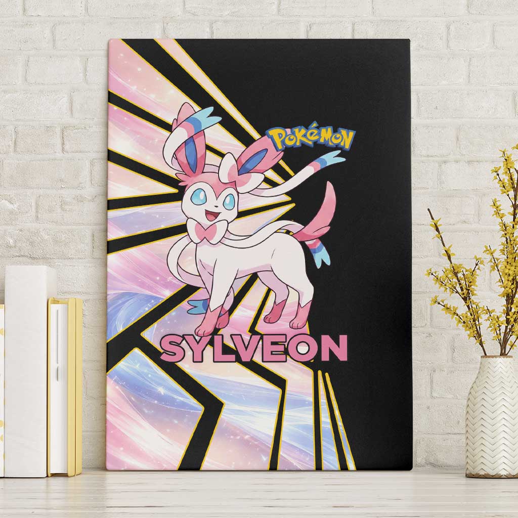 Sylveon Poké Canvas Wall Art Pastel Ribbon Comic Style
