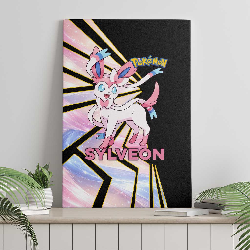 Sylveon Poké Canvas Wall Art Pastel Ribbon Comic Style