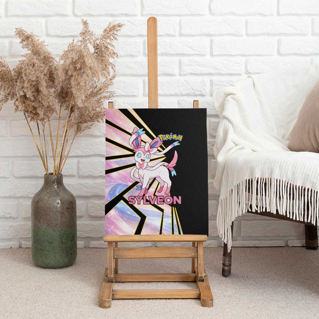 Sylveon Poké Canvas Wall Art Pastel Ribbon Comic Style