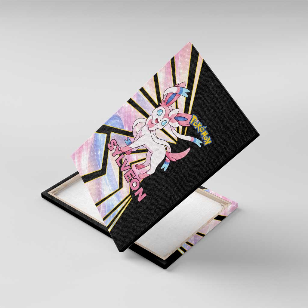 Sylveon Poké Canvas Wall Art Pastel Ribbon Comic Style