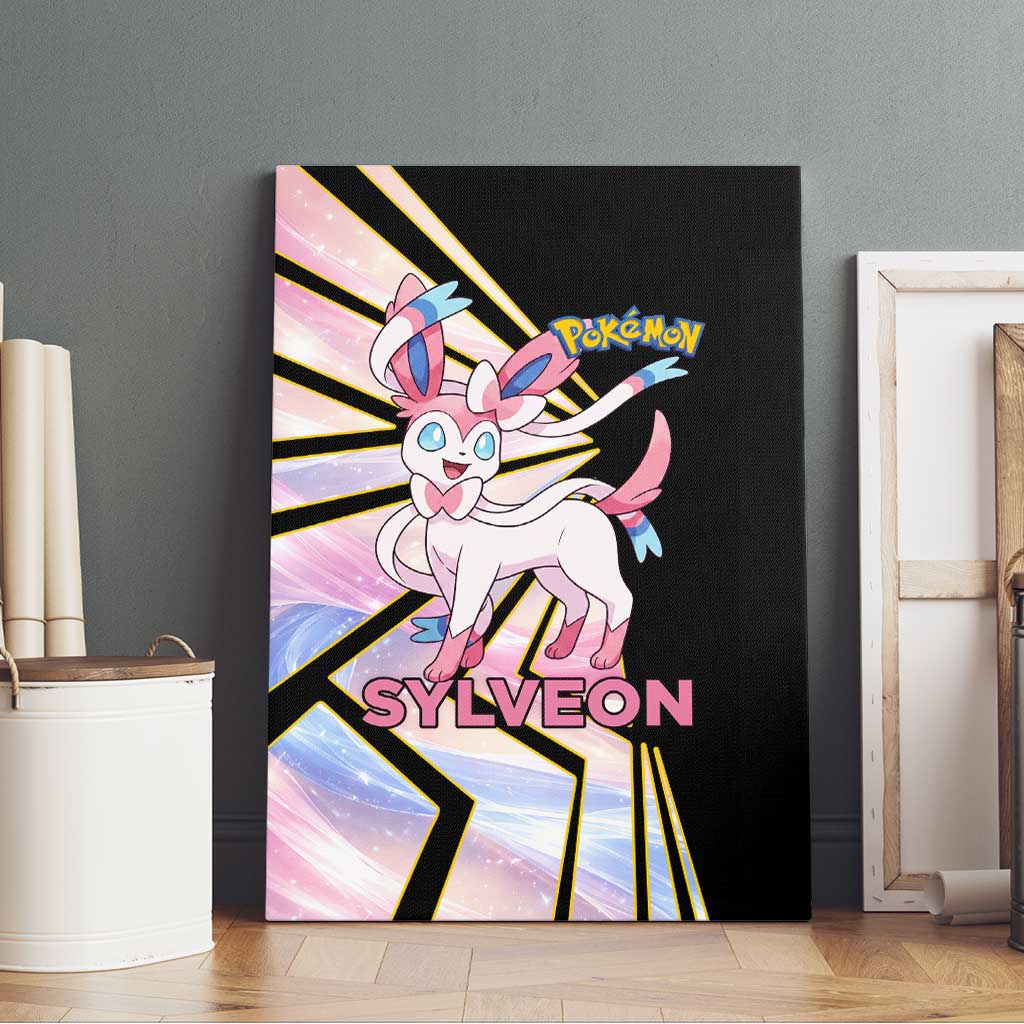 Sylveon Poké Canvas Wall Art Pastel Ribbon Comic Style