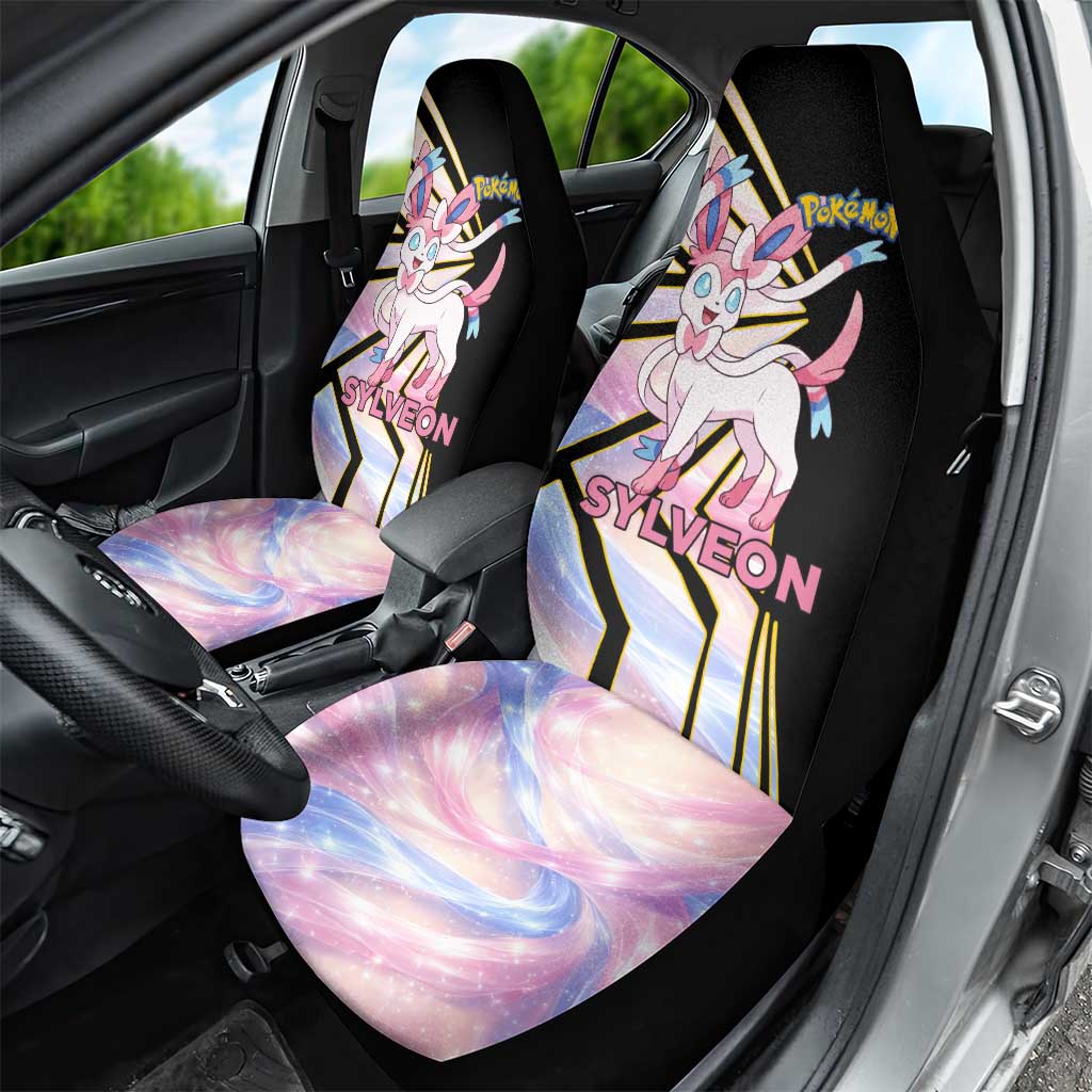Sylveon Poké Car Seat Cover Pastel Ribbon Comic Style