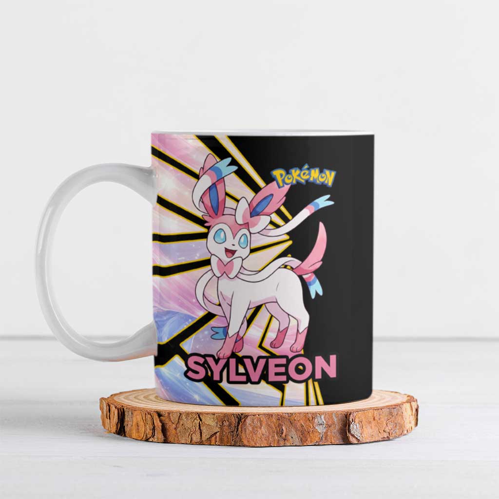 Sylveon Poké Ceramic Mug Pastel Ribbon Comic Style