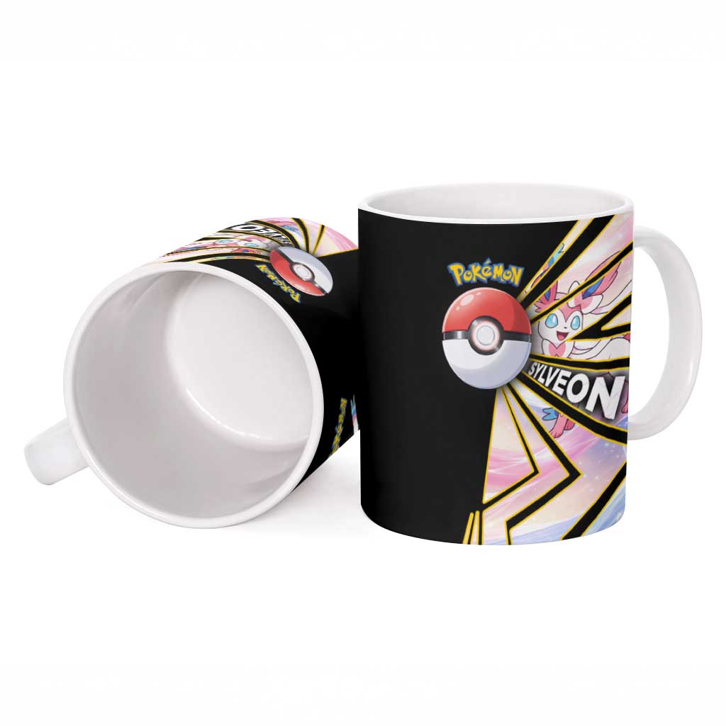 Sylveon Poké Ceramic Mug Pastel Ribbon Comic Style