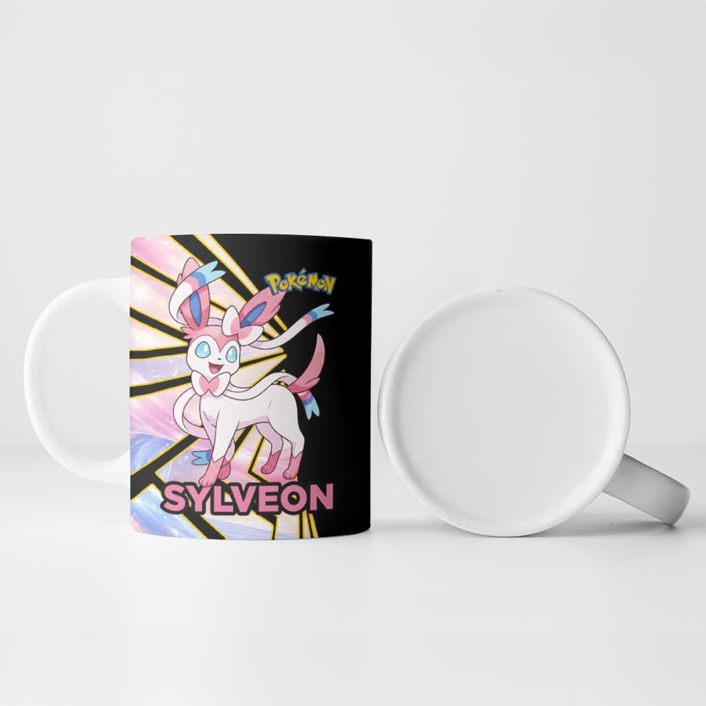 Sylveon Poké Ceramic Mug Pastel Ribbon Comic Style