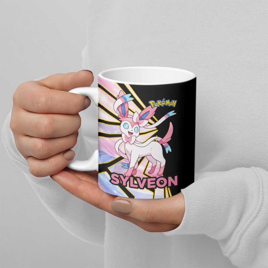 Sylveon Poké Ceramic Mug Pastel Ribbon Comic Style