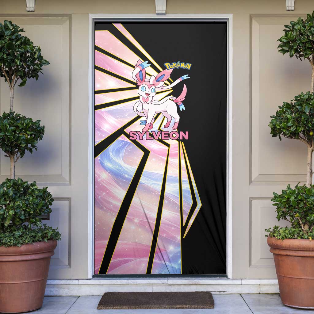 Sylveon Poké Door Cover Pastel Ribbon Comic Style