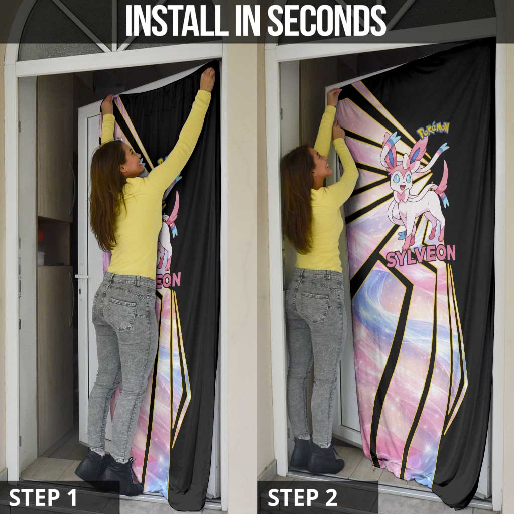 Sylveon Poké Door Cover Pastel Ribbon Comic Style