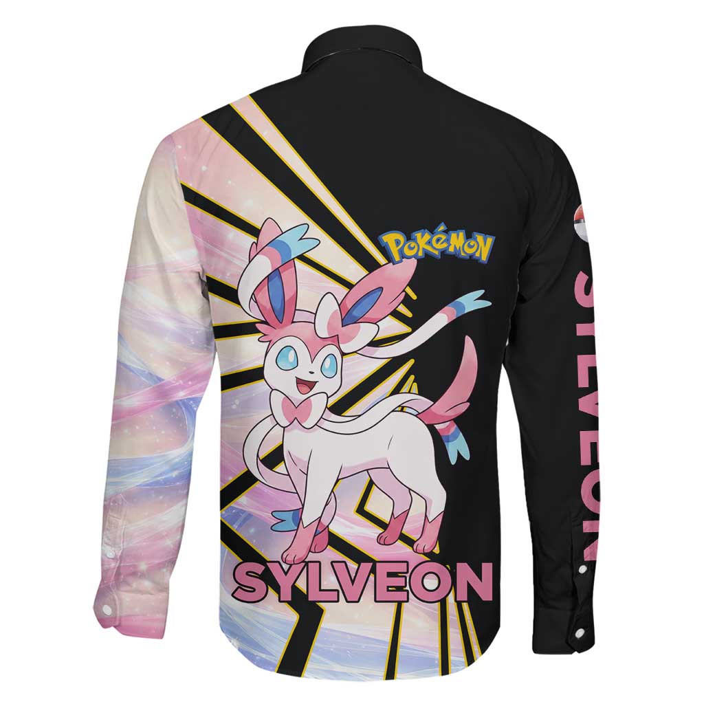 Sylveon Poké Family Matching Short Sleeve Bodycon Dress and Hawaiian Shirt Pastel Ribbon Comic Style