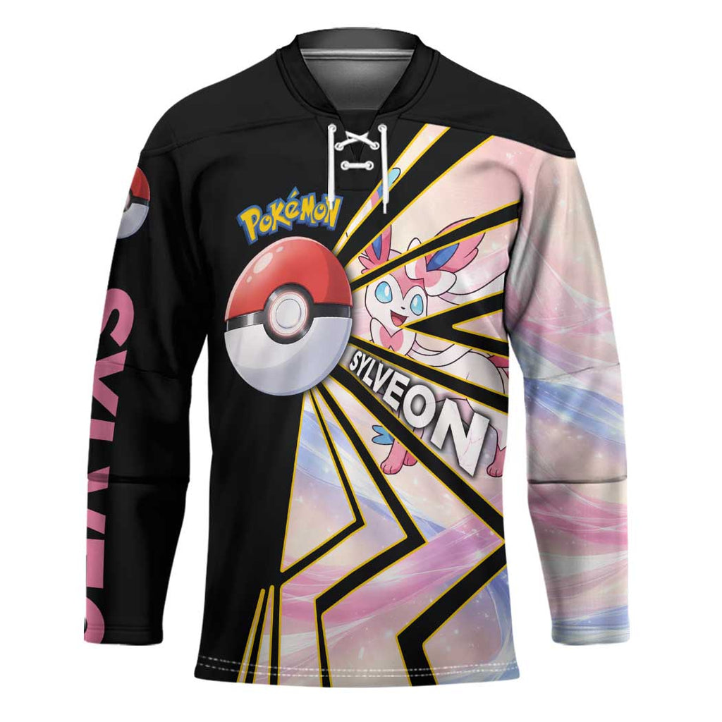 Sylveon Poké Hockey Jersey Pastel Ribbon Comic Style