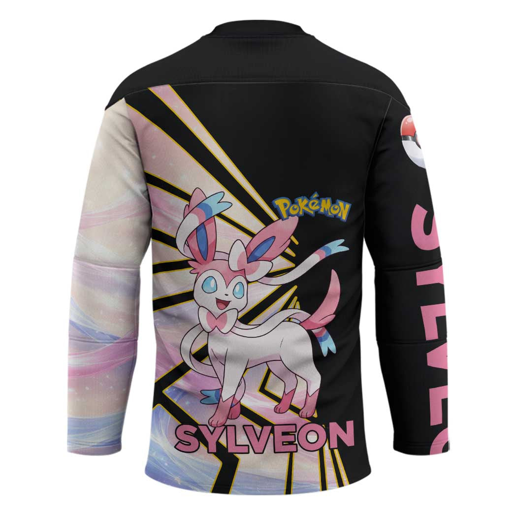 Sylveon Poké Hockey Jersey Pastel Ribbon Comic Style