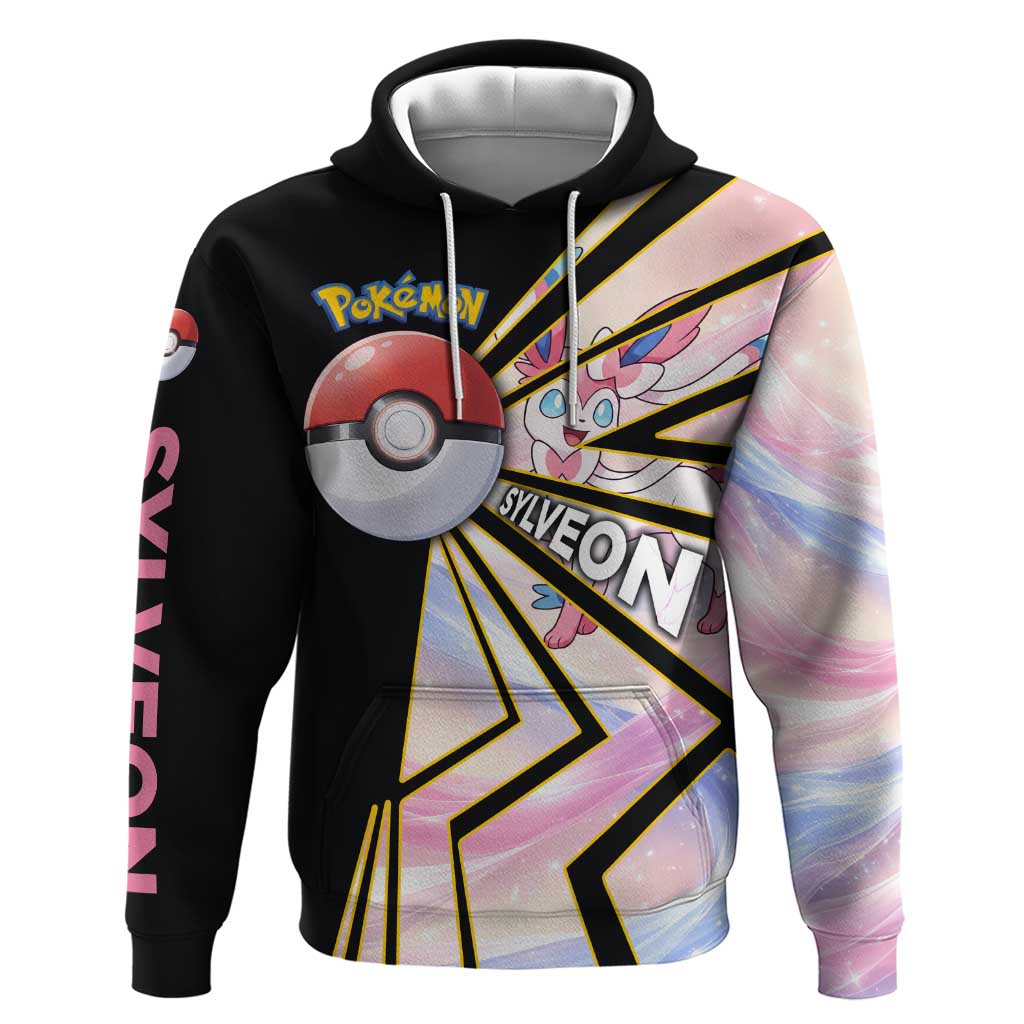 Sylveon Poké Hoodie Pastel Ribbon Comic Style