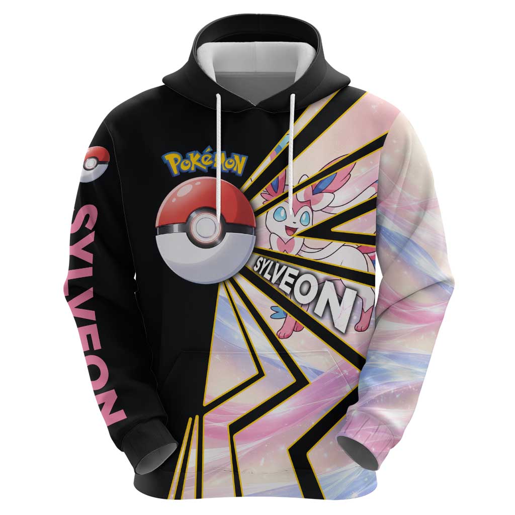Sylveon Poké Hoodie Pastel Ribbon Comic Style