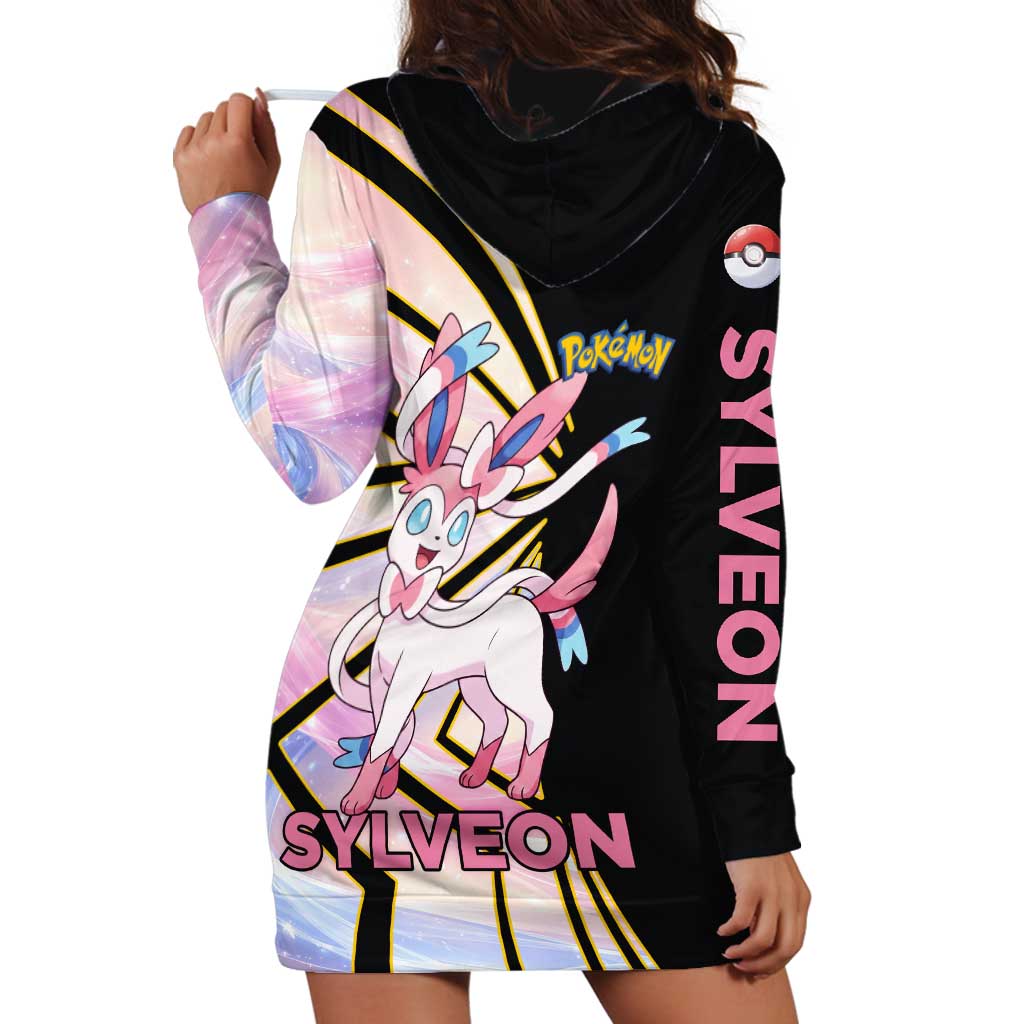 Sylveon Poké Hoodie Dress Pastel Ribbon Comic Style