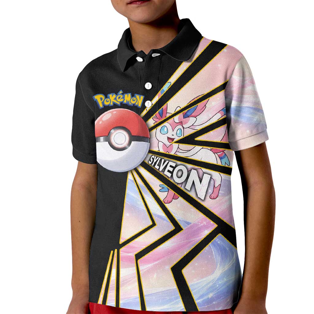 Sylveon Poké Kid Polo Shirt Pastel Ribbon Comic Style