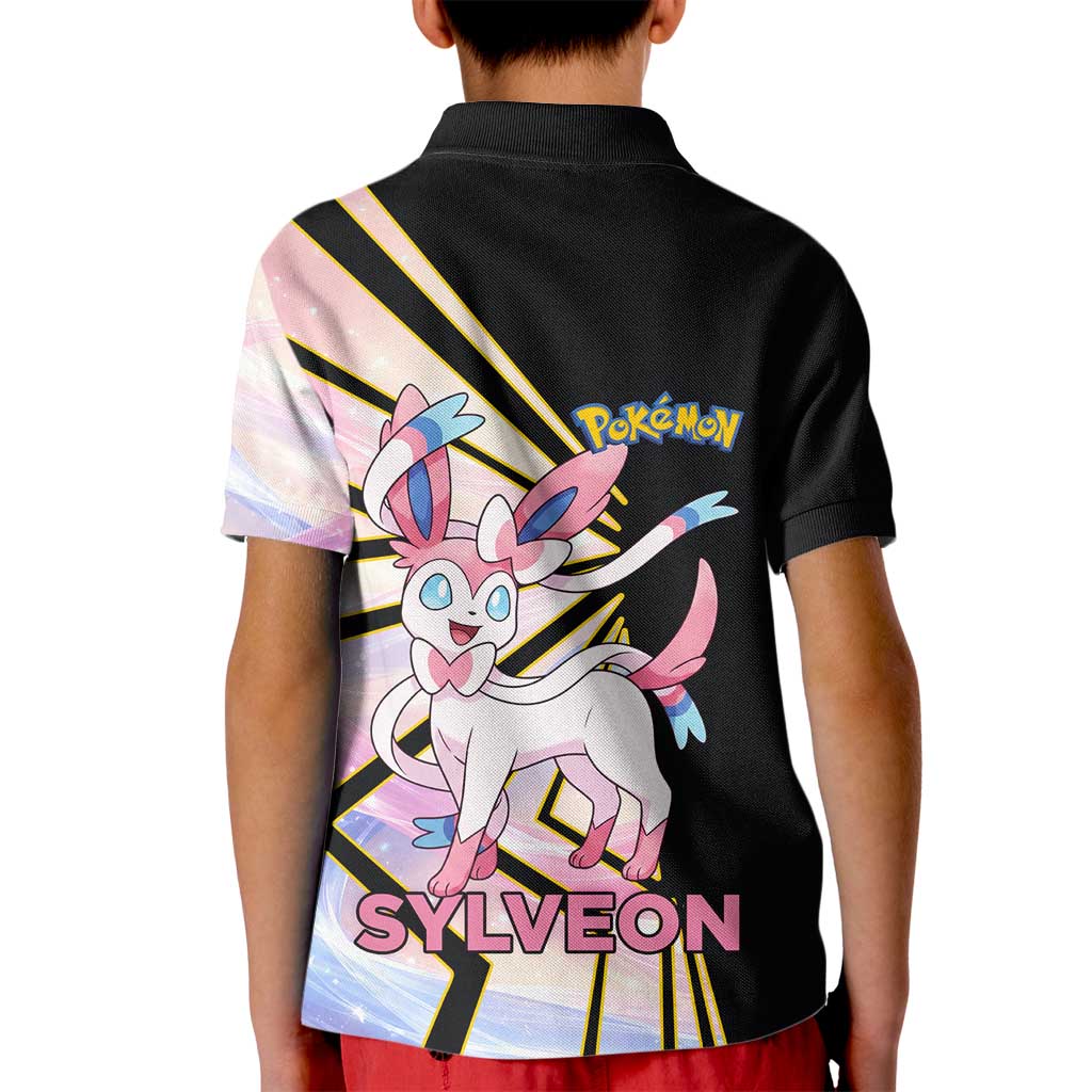 Sylveon Poké Kid Polo Shirt Pastel Ribbon Comic Style
