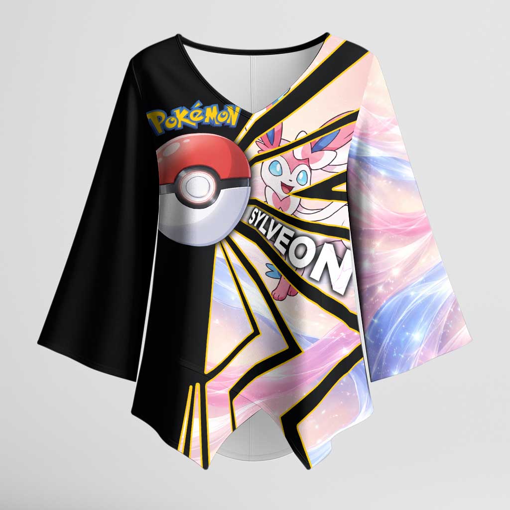 Sylveon Poké Kimono Sleeve Blouse Pastel Ribbon Comic Style