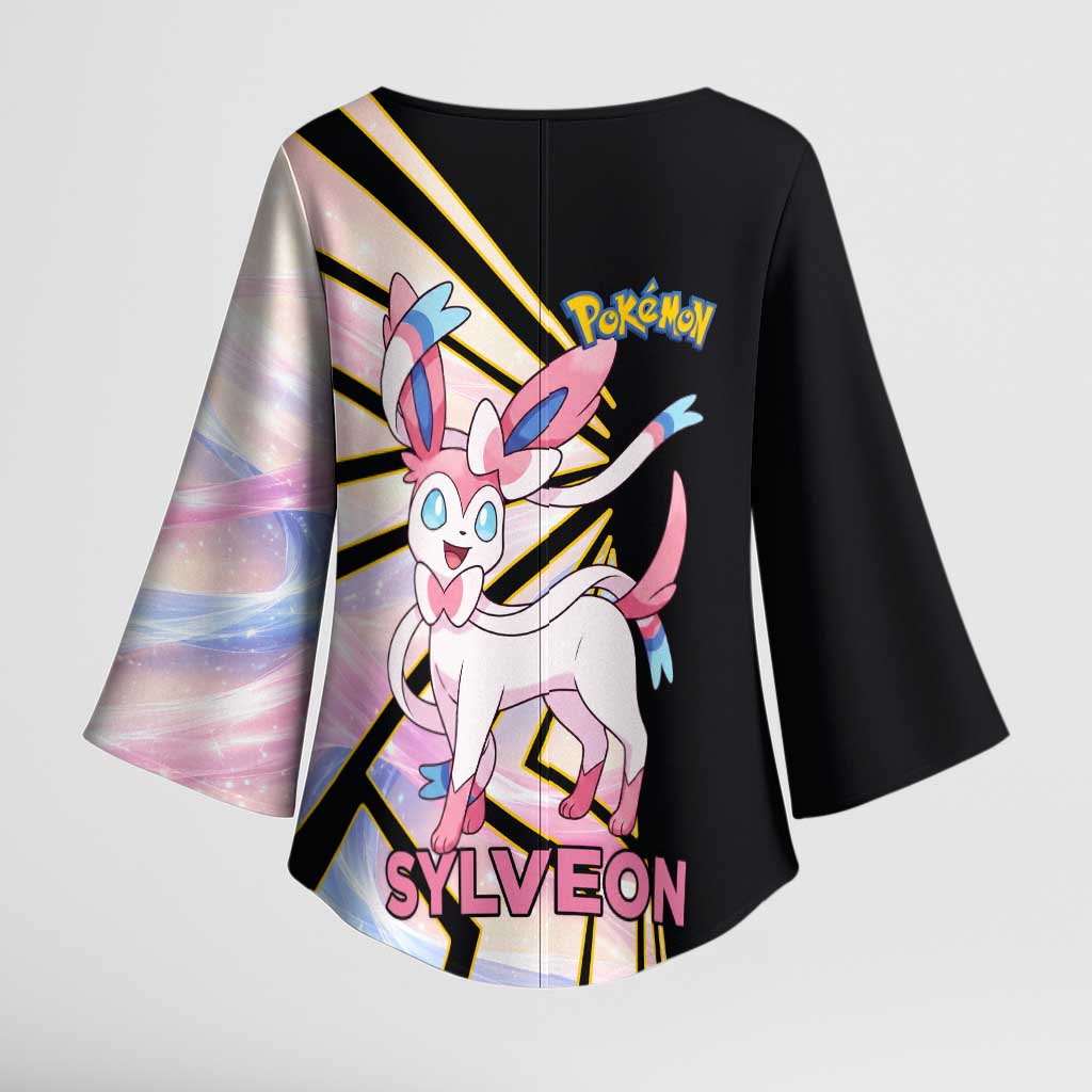 Sylveon Poké Kimono Sleeve Blouse Pastel Ribbon Comic Style