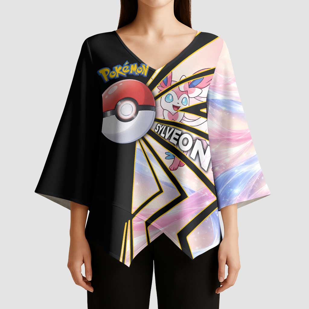 Sylveon Poké Kimono Sleeve Blouse Pastel Ribbon Comic Style