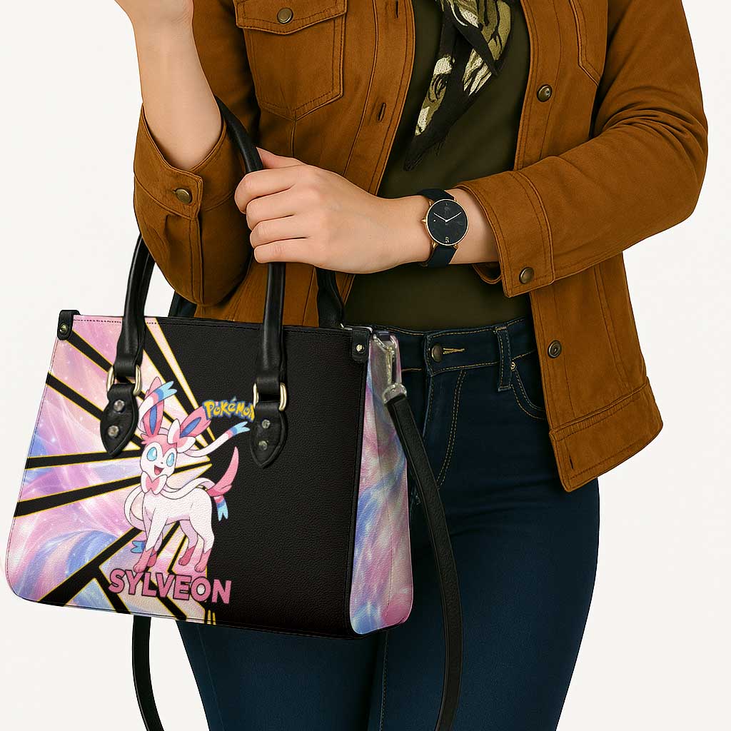 Sylveon Poké Leather Bag Pastel Ribbon Comic Style