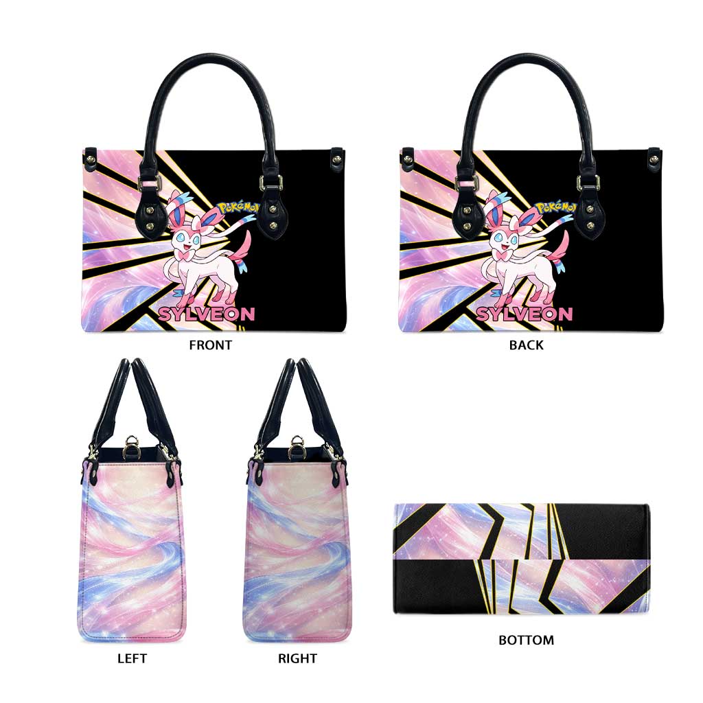 Sylveon Poké Leather Bag Pastel Ribbon Comic Style